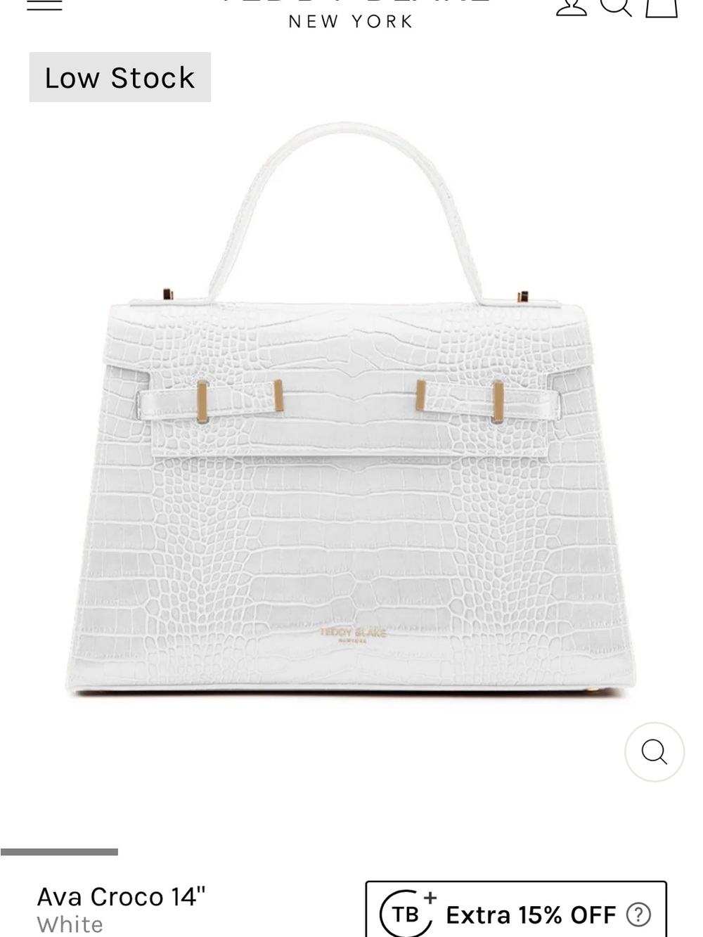 Ava croco 14” white teddy Blake